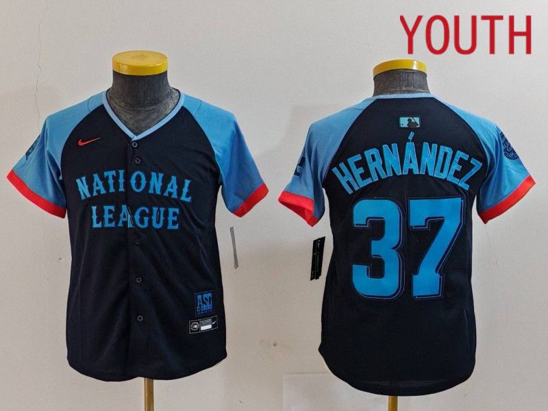 Youth Los Angeles Dodgers #37 Hernandez Blue All star 2024 Nike MLB Jersey style 726